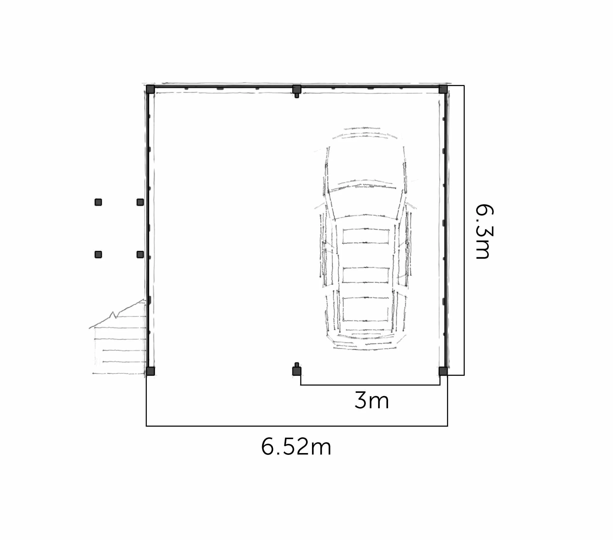 Plattegrond van de Cork, twee vaks