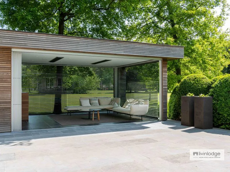 Harmonicapui van de tuinkamer in het luxe poolhouse
