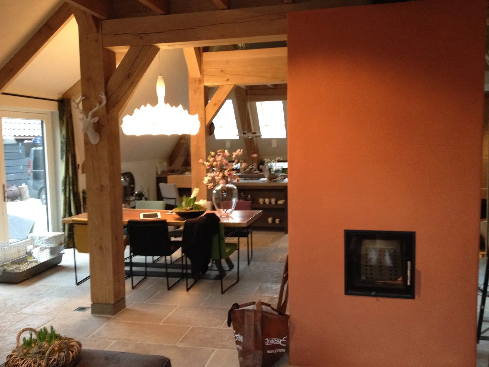 Eiken constructie van de woning