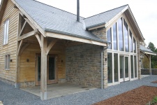 eiken terras showwoning in de ardennen