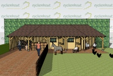 eiken stalgebouw voor ezeltjes en schapen