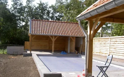 Eikenhouten bijgebouwen poolhouse gastenverblijf