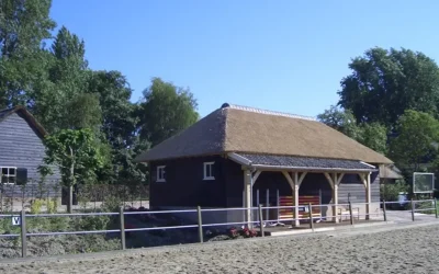 Eikenhouten bijgebouwen met stal en carport