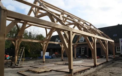 Eikenhouten bijgebouwen poolhouse gastenverblijf