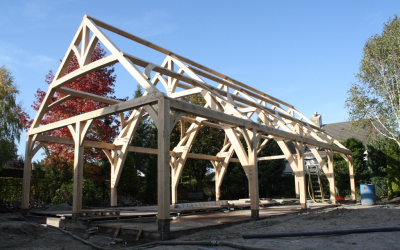 Eikenhouten gebint voor zwembad